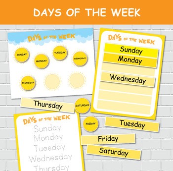 Days of the Week Printable Activity for Kids. Circle Time Learning Binder