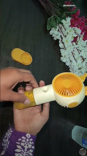 Mini Spray Fan Review 😍❄️Portable cooling fan with water mist spray 💦 #shorts #viral #trending