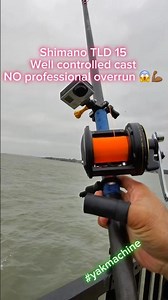 Casting Shimano TLD 15 without thumbing control 😱 155 yards #shorts #longcasting #surfcasting #fyp