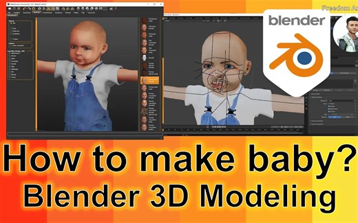 iBlender中文版插件 How to make 3D Baby ｜ MakeHuman Blender教程