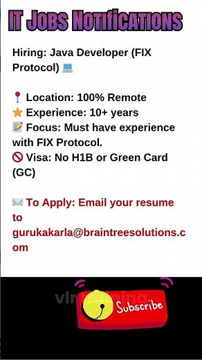Java Developer Job with FIX Protocol Remote Oct 10, 2025