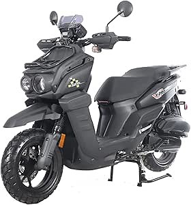 X-PRO Tahiti 150cc Moped Scooter with 12" Aluminum Wheels, Electric/Kick Start, Large Headlights! (Black)