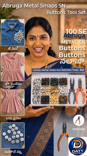 🔥 100 Sets Metal Snap Button Kit with Plier#SnapButtons #SewingTools #DIYCrafts#SnapButtons