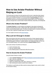 How to Use Aviator Predictor Without Relying on Luck - SlideServe