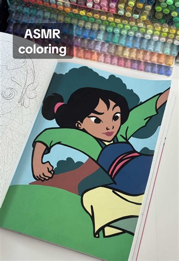 Relaxing ASMR Coloring of Mulan with Acrylics