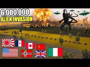 Can All WW2 ARMIES Hold City Siege VS 6,000,000 ALIEN INVASION?! - UEBS 2: Xenomorph Mod