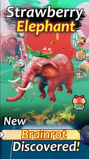 Strawberry Elephant New Brainrot Discovered Strawberry Land - In Brainrot Evolution Roblox!