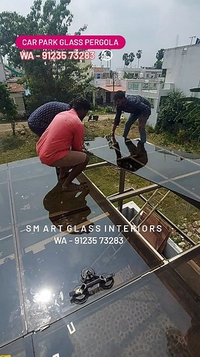 Sathish Kumar | Car Park Glass Pergola || Chennai || WA - 91235 73283 . . . . We @ SMART GLASS Interiors in Chennai Providing "Toughened Glass Solutions"... | Instagram
