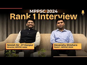 MPPSC 2024 Rank 1 | Devanshu Shivhare की Safalta Ki Kahani with Nimish Sir
