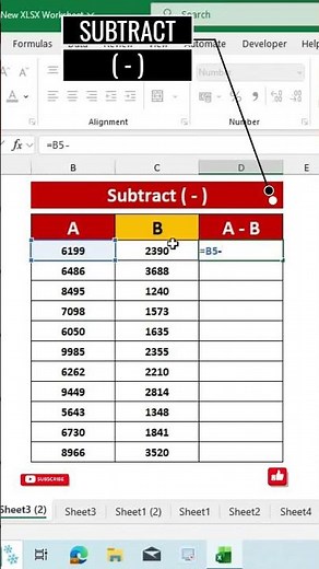 How to Subtract in Excel | Simple Formula For Beginners | #excel #subtraction