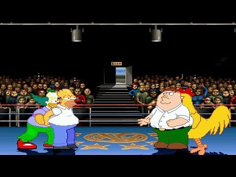 Homer Simpson & Krusty vs Peter Griffin & Big Chicken MUGEN Battle!!!