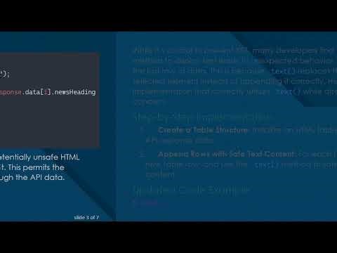 Protect Your jQuery Code Against XSS: The text() Method Pitfall