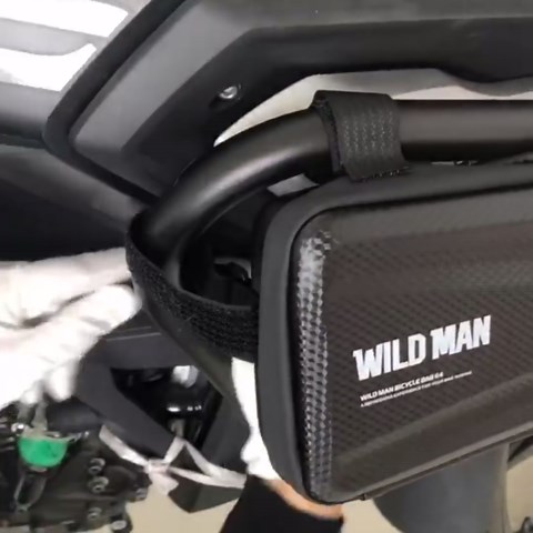 Mini Motorcycle Tool Bag - Waterproof Bike Frame Bag with EVA Hard Shell Side Crash Bar Protection for Scooter & Dirt Bike