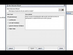 Adding comparisons, outcome & study data