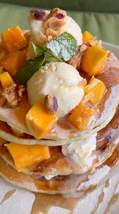 2.4K views | 丹省 Mango Soufflé Pancakes: fluffy clouds crowned with fresh chunks of mango, two scoops of vanilla ice cream & a mix of crunchy pistachios, walnuts & almonds etc. It’s like indulging in a warm hug on a plate – your cozy breakfast just got a wholesome upgrade. Try it now @Lounge 171 | Lounge 171 | Facebook