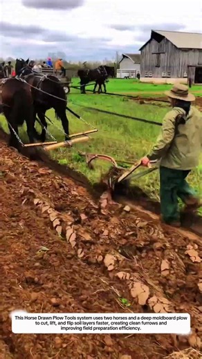 Horse Drawn Plow Tools 2 Horse Deep Furrow System That Turns Soil Faster