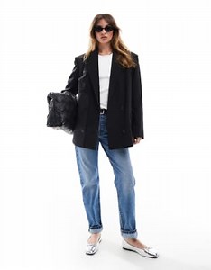ASOS DESIGN inside out tailored oversized blazer in black | ASOS