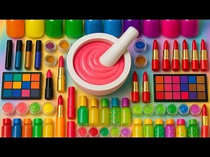 Satisfying Video DIY Mixing BB Cream Makeup Cosmetics Into Rainbow Slime | ASMR Slime Relax