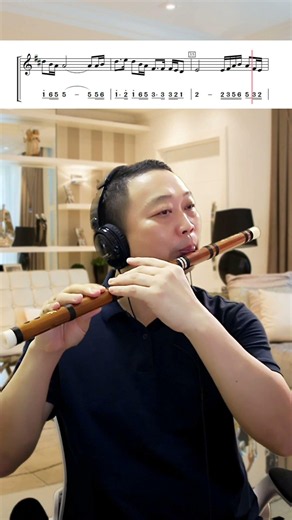 《My sweetheart》D key dizi flute cover with notation video clip two #diziflute #flute