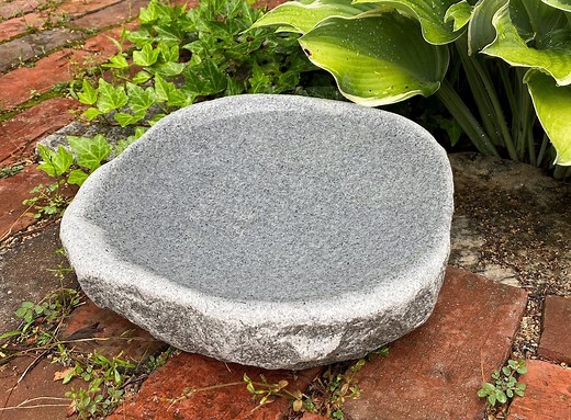 Handmade Natural Quarried Granite Bird Bath for Balcony, Patio, Garden or Yard - Etsy