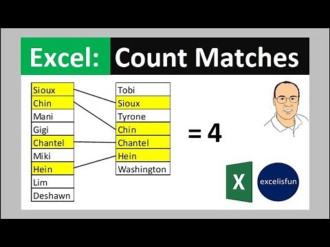 Excel Formula: Count Matches in Both Lists. Conditional Formatting to Format Matches. EMT 1613