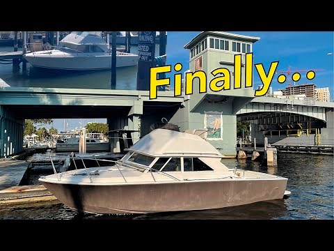 After a year of struggles the Bertram 28 is back in the water. Fort Lauderdale new river water test