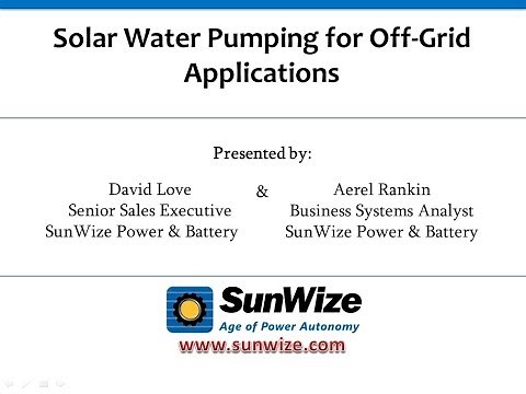 Solar Water Pumping for Off Grid Applications