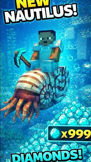 I Mined x999 Diamonds Underwater With This New Nautilus #minecraft #minecraftshorts #minecraftupdate