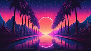 80s Retro Futuristic Background. Video Game S Digital CG Artwork, Concept Illustration, Realistic Cartoon Style Background Stock Illustration - Illustration of computer, background: 281693876