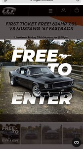 2.3K views · 85 reactions | FREE TO ENTER  Eleanor’s angry sister is BACK! And this time, your first entry is absolutely FREE! 7.0L V8 MUSTANG ’67 FASTBACK  Enter via LLFGames.com  | LLF Games | Facebook