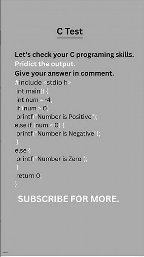 Check Positive, Negative or Zero in C | Simple C Program for Beginners