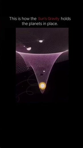 The Sun holds planets in orbit using its immense mass to warp the flexible fabric