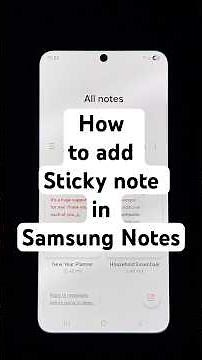 How to add Sticky note in Samsung Notes