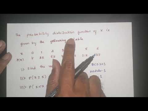 BCS301 Module 1 | Model Question Paper 1 (Recent Released)( Q. 1a) | Probability Distribution |