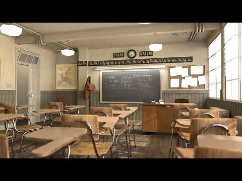 Blender Classroom Demo all 145 video frames rendered, 1000 samples each frame, no GPU, Cycles X used