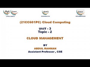 UNIT - 3_CLOUD MANAGEMENT