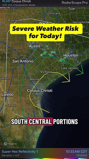 Riesgo de Clima Severos en el Sur de Texas Hoy