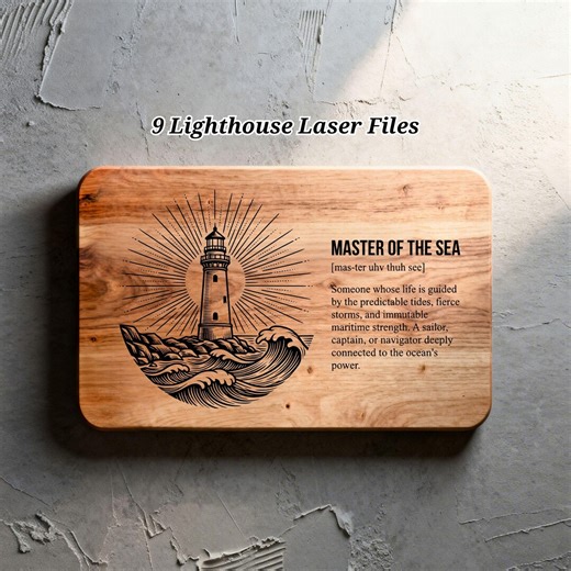 9 Lighthouse SVG Laser Files, Nautical Mercusuar Engraving Designs, Charcuterie Board Glowforge Xtool CNC - Etsy