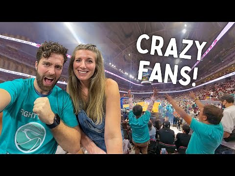 Americans WILD FIRST Experience at a Filipino Basketball Game ( and trying Jollibee )