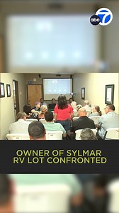 167K views · 1.5K reactions | It's been 10 days since Eyewitness News broke the story on the over 20 RVs on one property in Sylmar and the hazardous conditions inside. On Monday, frustrated neighbors voiced their anger at a neighborhood meeting, and ABC7 confronted the owner. https://abc7.la/43BlDL3 | ABC7 | Facebook