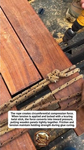 Smart Rope Clamp Trick for Strong Wood Joints #woodworking #diytools #carpentry