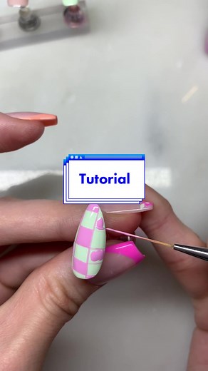 Checkered Nail Design Tutorial