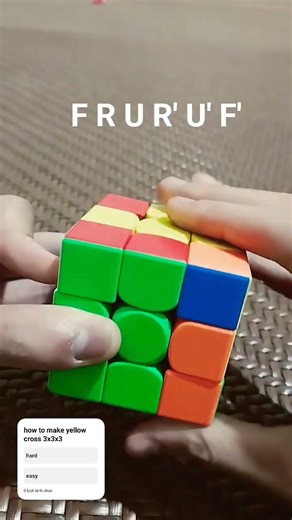 how to make yellow cross 3x3x3 #rubikcube #music #viralvideo