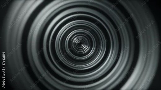 Abstract metal circle ring tunnel swirl vortex design radial depth blur motion background hypnotic silver metallic tunnel