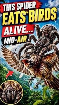 This Spider Eats Birds Alive… Mid-Air #shorts #facts #fyp