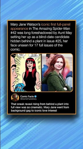 Mary Jane Watson's iconic first full-panel appearance in The Amazing Spider-Man #42