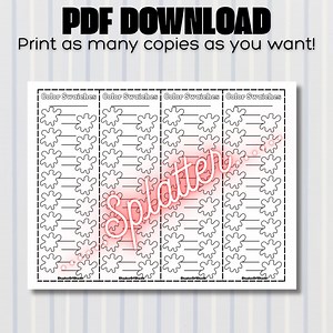 Blank Splatter PDF Printable Color Swatch Sheet - Etsy