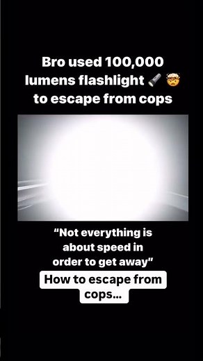 Man used a 100,000 lumens flashlight to escape from cops #bmw #policechase #running #drivenbypassion