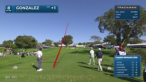 Emilio Gonzalez sinks 24-foot birdie putt on No. 8 at Farmers