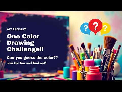Drawing with Just ONE Color 😱 | Guess the Color!! || One color drawing challenge ✨